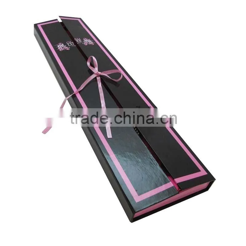 popular black paper hair extension packaging gift box