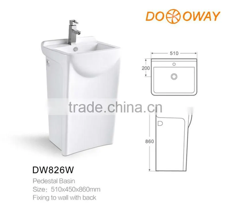 Bathroom free standing one piece ceramics basin DW826S