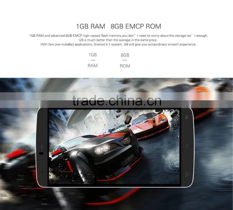iNew U9 Android 5.1 2.5D Arc Screen 6.0 inch MTK6735 1.3GHz Quad Core 1GB RAM 8GB ROM A-GPS OTG Light Sensor Bluetooth 4.0
