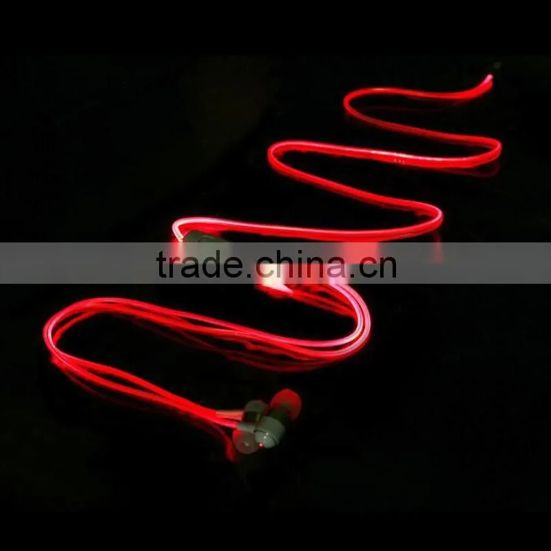 sport earphone 3.5mm In-ear Stereo Phone Headset Luminous Glow Earphone Headphone Handsfree with Mic