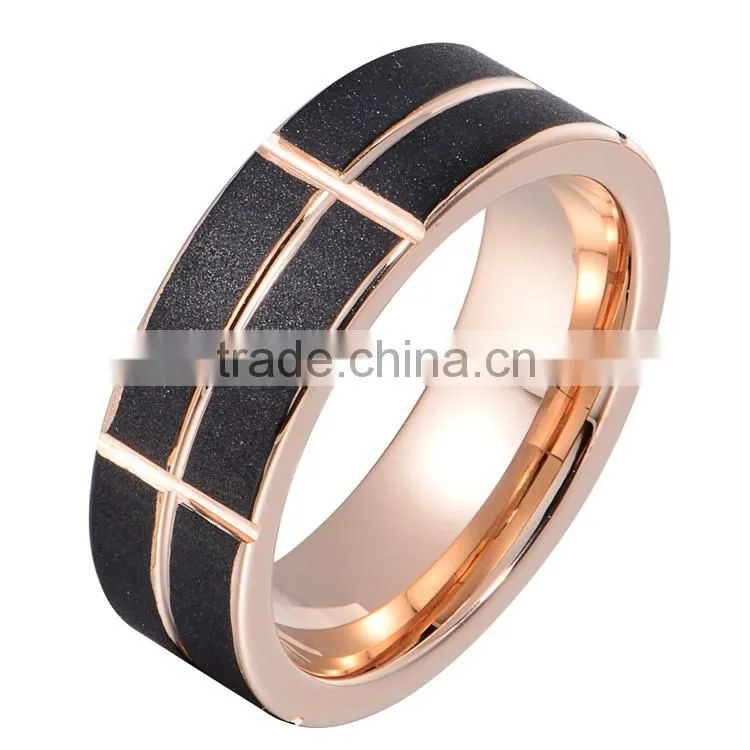 wedding ring yibi best selling products engagement gift gold payal designs photo tungsten black rose gold plated for men women