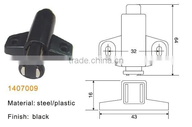 high quality hot sale black color magnetic door catcher for cabinet door