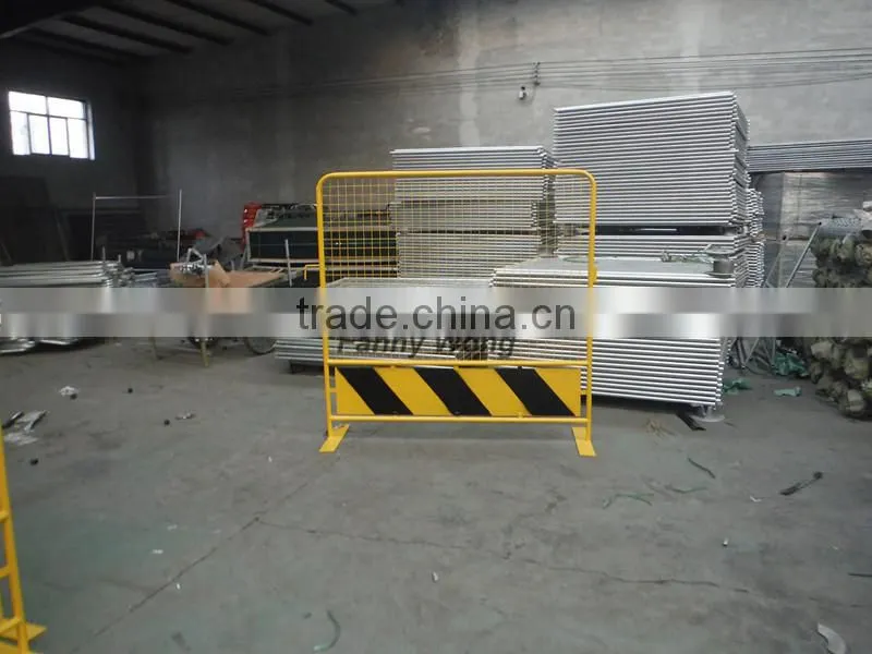 yellow and black powder coating temporary fence high fence
