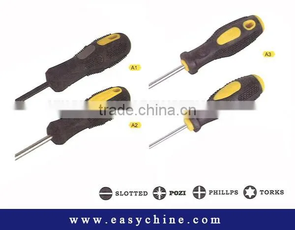 High Quality 45 Carbon Steel Crv Slotted Plastic Handle Screwdriver