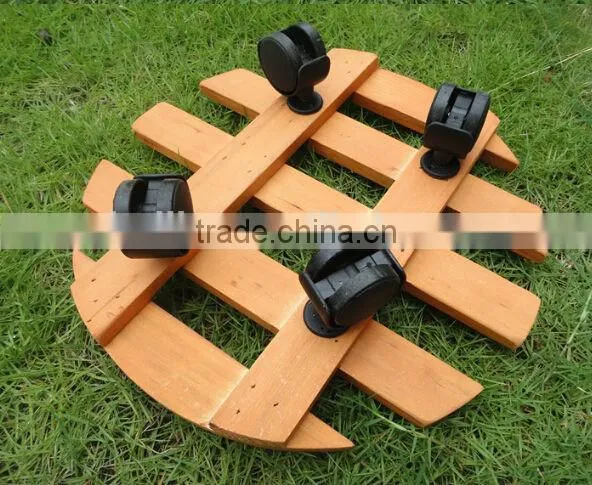 High quality wooden flower pot stands /wooden plant dolly stands