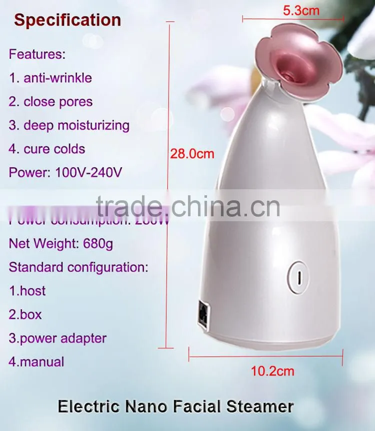2017 beauty cheap salon Facial Steamer with ozone Moisturizer machine