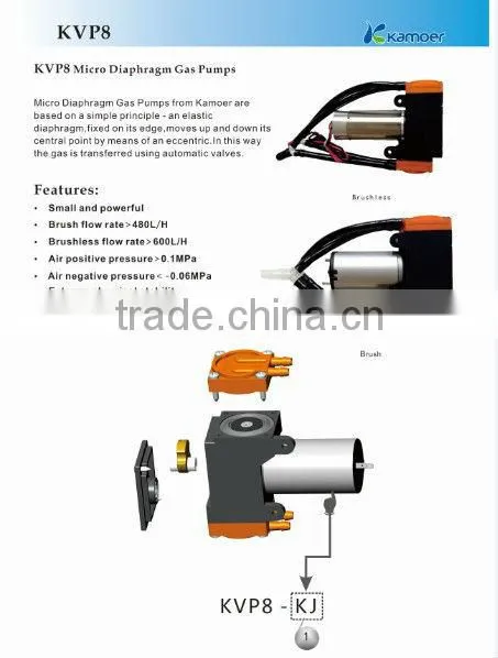 Kamoer mini vacuum pump with brush motor
