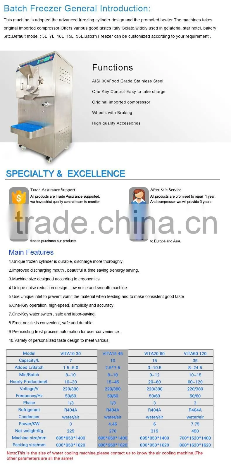 Small Continuous Ice Cream Batch Freezer