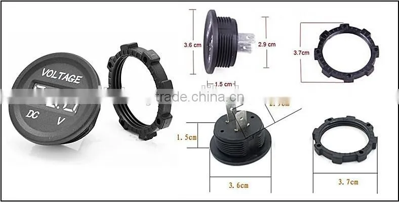 Automobile Motorcycle DC 12V/ 24V LED Digital Car Voltmeter