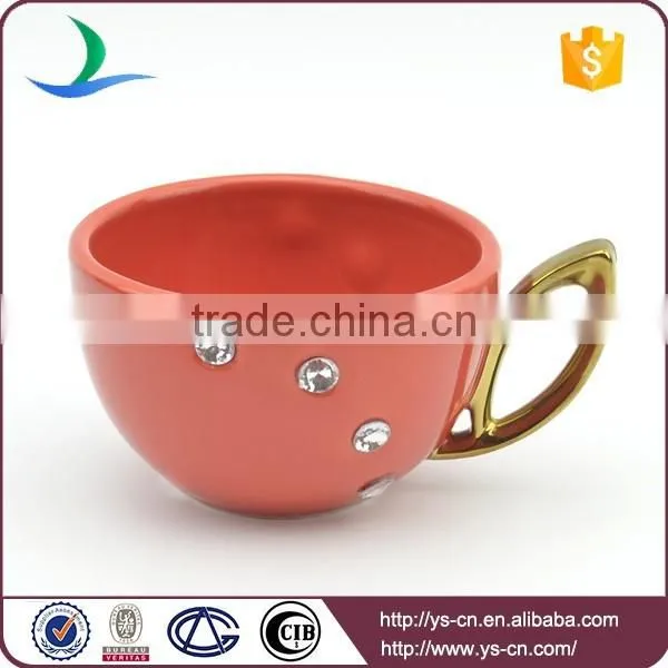 15pcs high gloss ceramic arabic tea set with acrylic stone