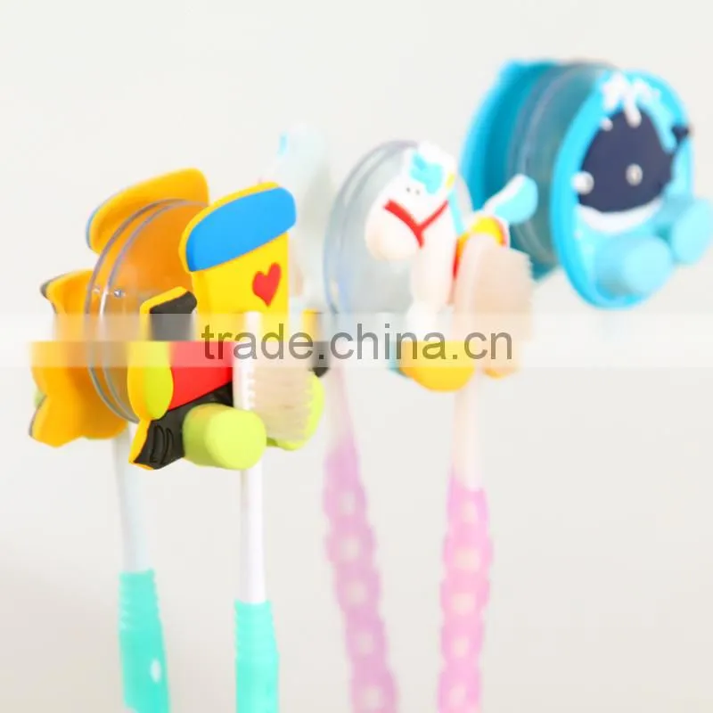 Q054 soft silicone cartoon small animal sucker single toothbrush holder