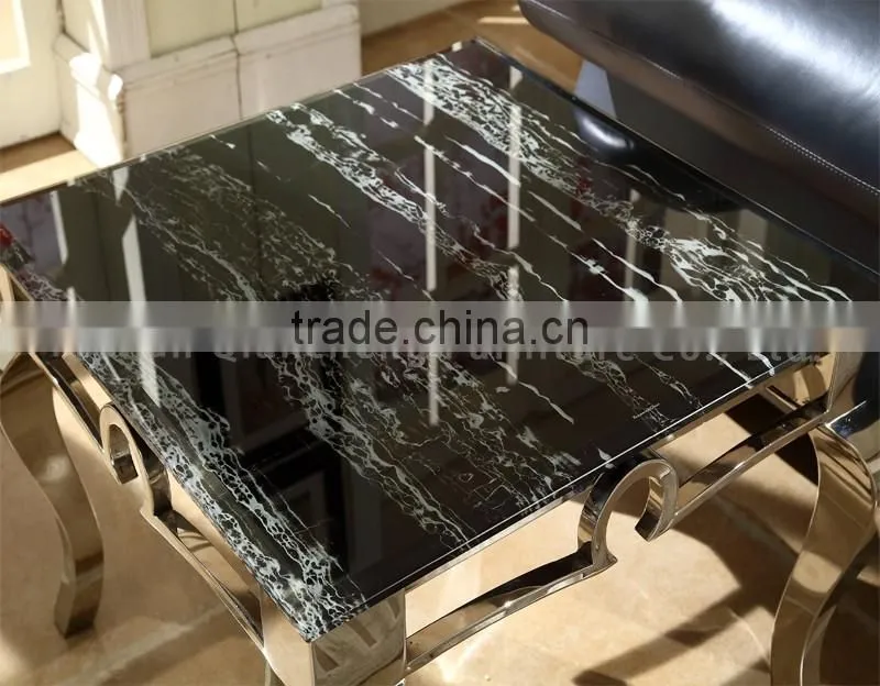 2017 marble end table small with stainless steel leg