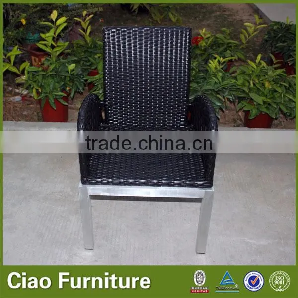 7pc patio dining set rattan arm chairs and glass top table