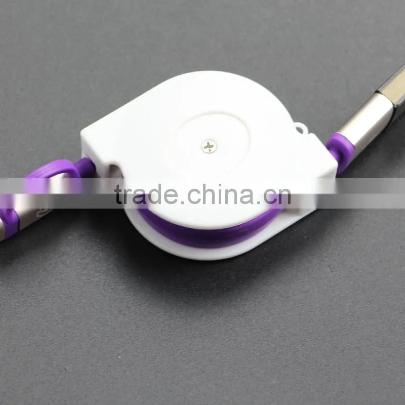 2in1 Retractable Universal Android&iOS Light to USB Charging Cord Tangle-free Charger