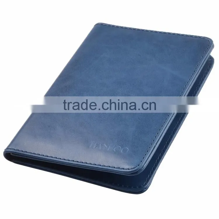 2017 personalized custom slim mens RFID Travel Leather passport wallet