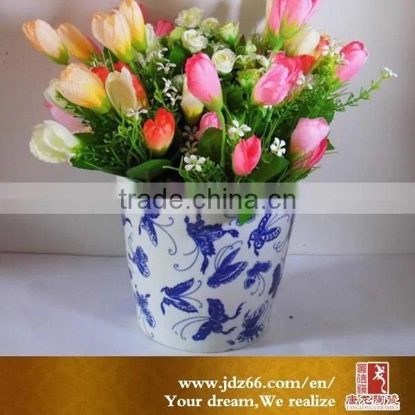 Decorative ceramic flower pot