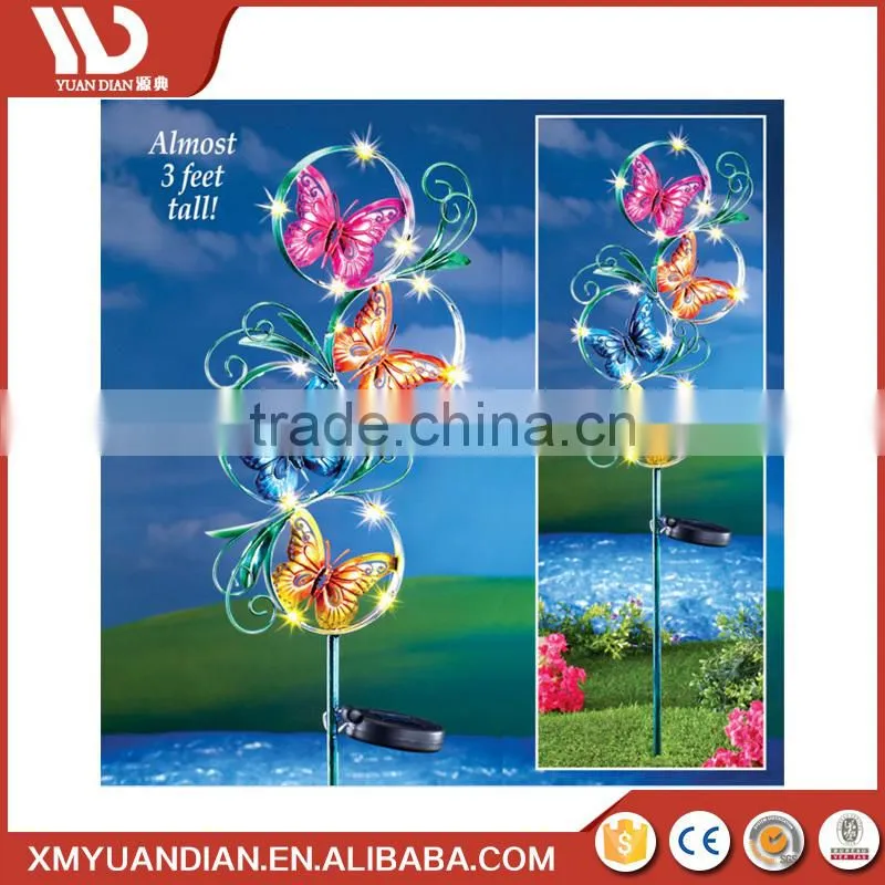 Led Light Solar Stacked Light Up Butterfly Garden Stake