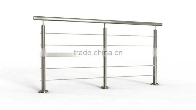 Outdoor Deck steel fences curved in middle post with cable rope