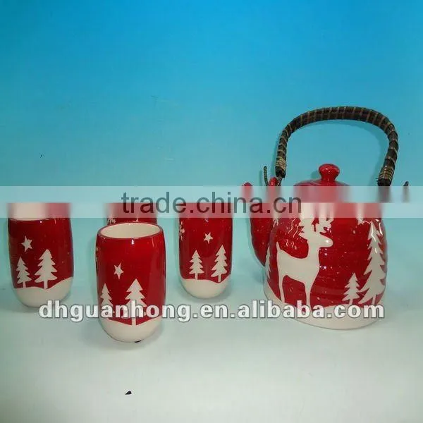 Santa ceramic teapot set