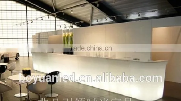 Plastic illuminated led bar counter for hotel or wine bar using
