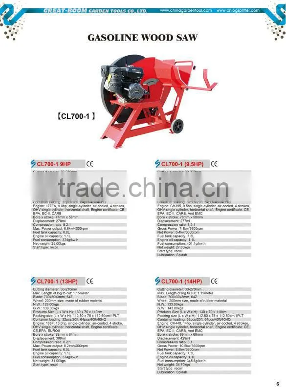 high quality professional petrol log saw( CL700-1 13HP)