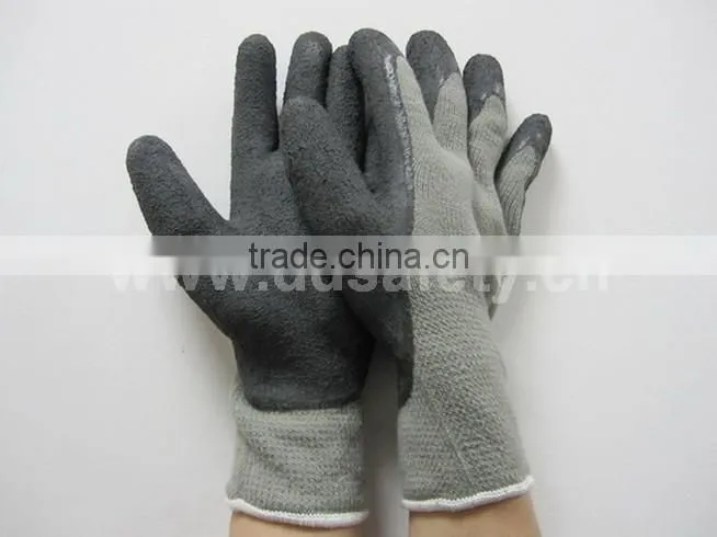 DDSAFETY 2017 Foam Latex Gloves With Napper Cotton Working Gloves Safety Gloves
