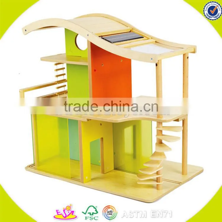 Wholesale lovely wooden dollhouse set toy cute children wooden dollhouse set toy best gift wooden dollhouse set toy W06A053