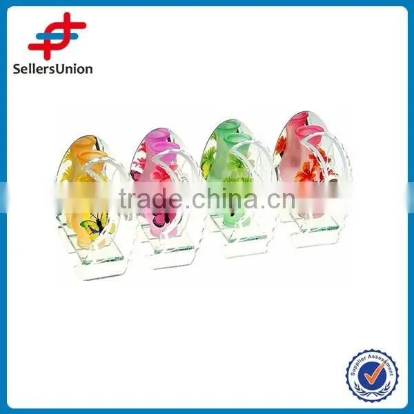 long-stem colorful glass vase