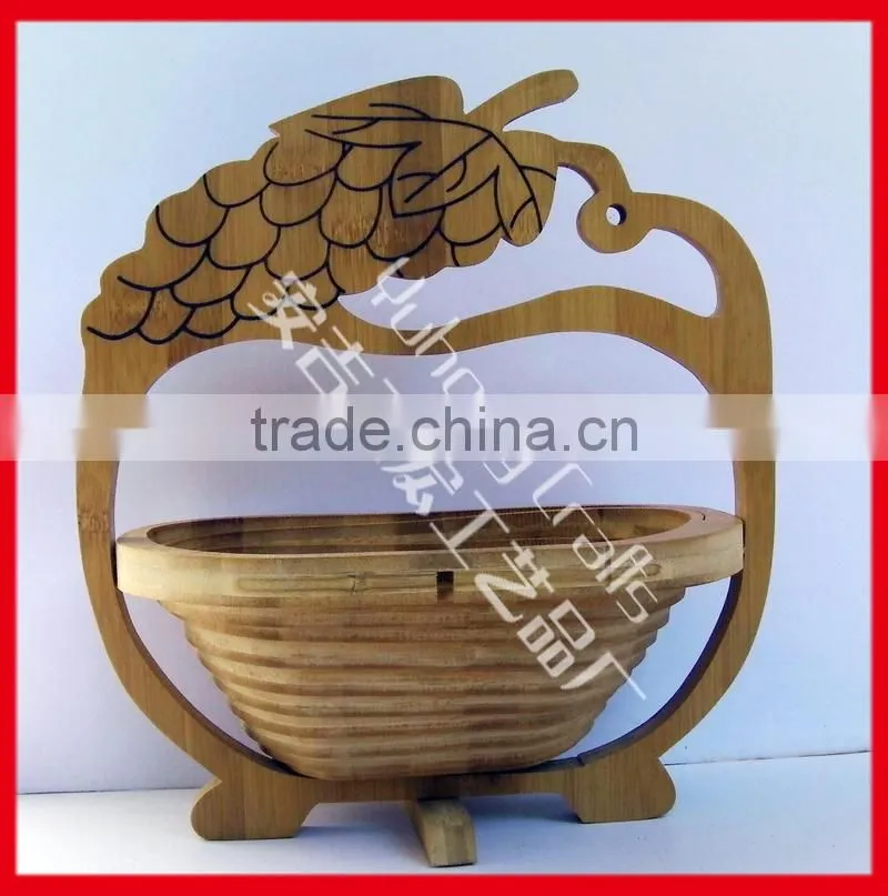 Export only factory sale Eco-bamboo folding basket