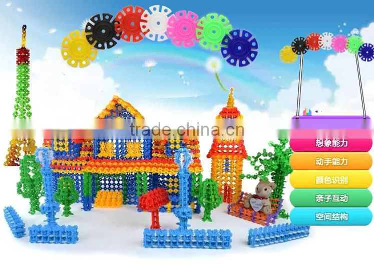 Wholesale Plastic SnowFlakes Building Blocks toys for kids 120pcs/bag
