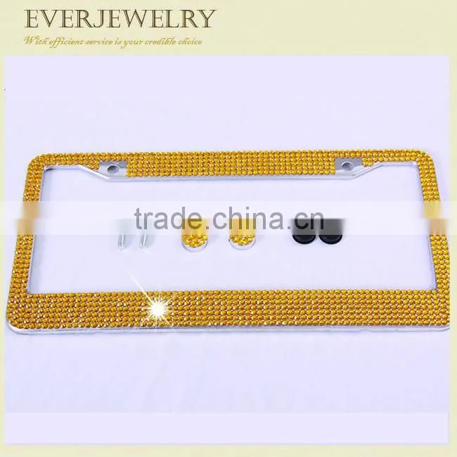 Light and sparkling red diamond car license number plate