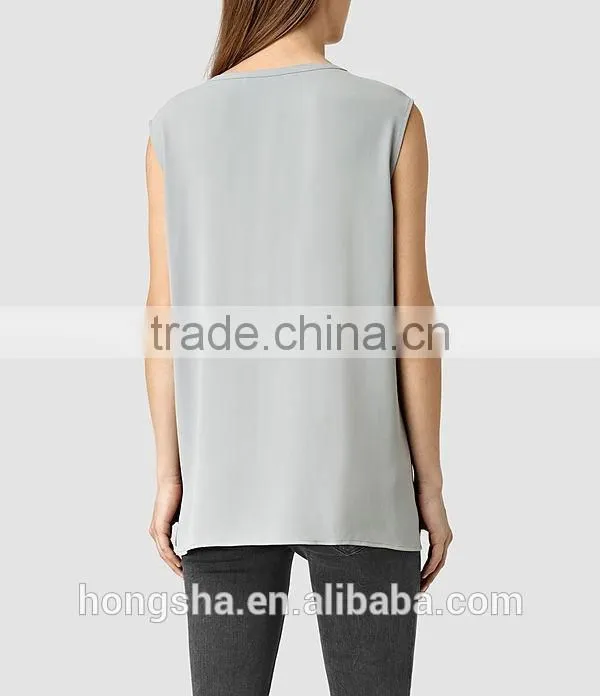 2016 Fashion Lightweight Knot Hemline Sleeveless Tank Top HST8036