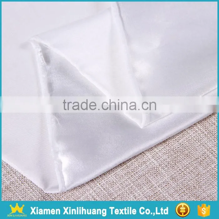 Competetive Price 50Dx75D White Color 100% Polyester Plain Satin Fabric