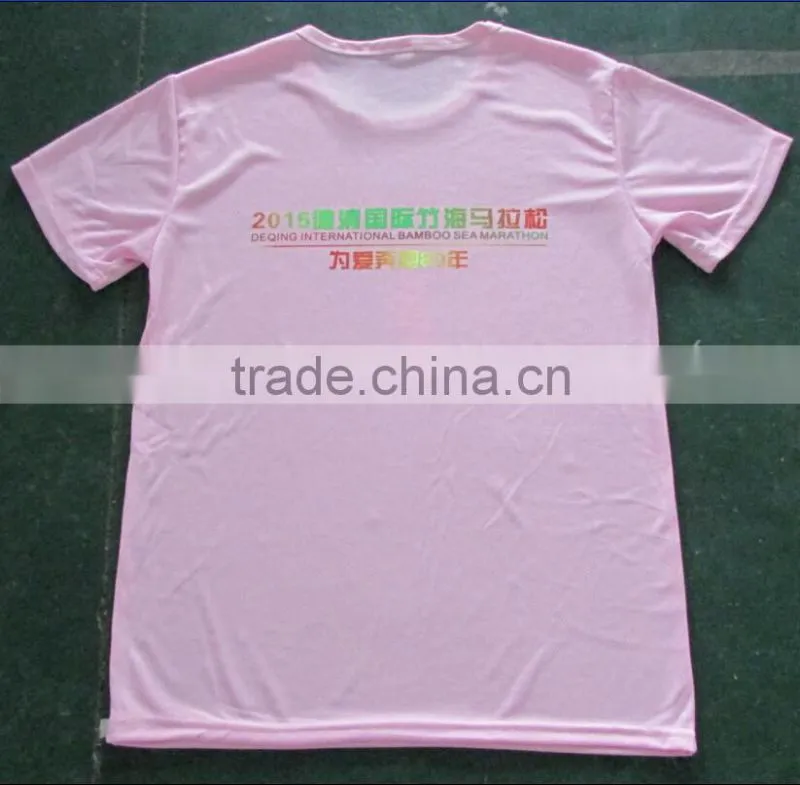 100%polyester micro mesh t-shirt ,wildlife marathon t-shirt with tiger printing