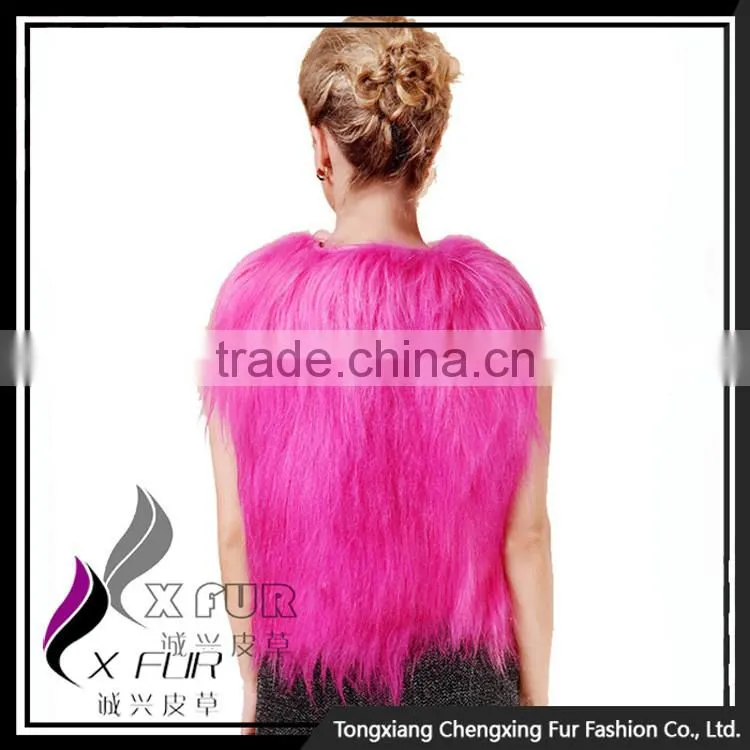 CX-G-B-199B Long Hair 2016 New Genuine Goat Fur Vest