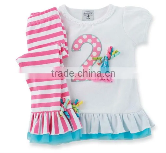 Girls 2 pcs set - short ruffle hem,childrens clothing,children wear,kid clothes