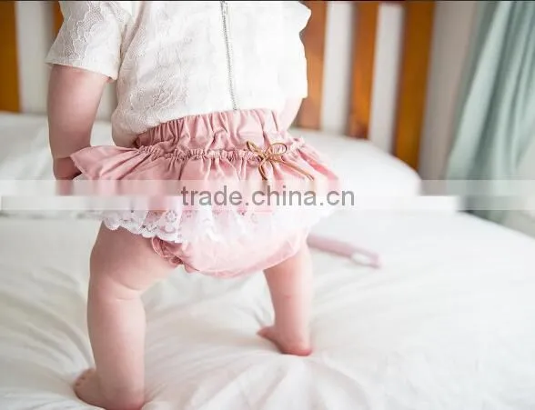 Baby girl bloomers pink ruffled diaper cover wholesale baby clothes