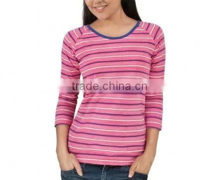 WOMENS STRIPED LONG SLEEVE T SHIRT