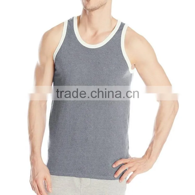 Designer Casual Blank Tops Wholesale Mens Bodybuilding Stringer 95% Cotton 5% Spandex Tank Top