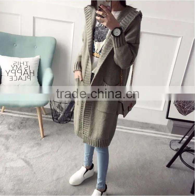 Hooded cardigan sweater coat Korean female and 2017 new spring all-match sweater