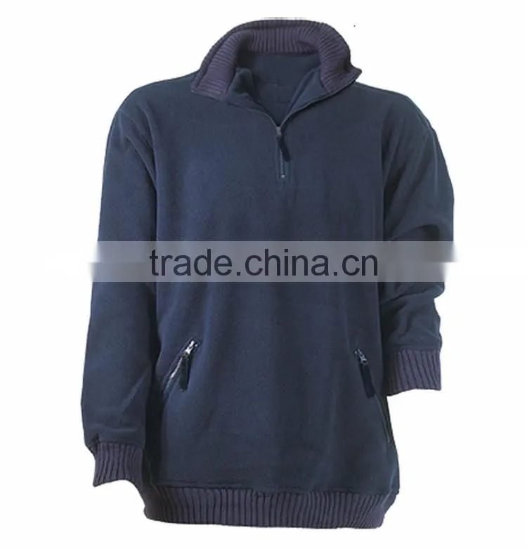 Industrial rib collar 1/4zipper mens thick warm jacket