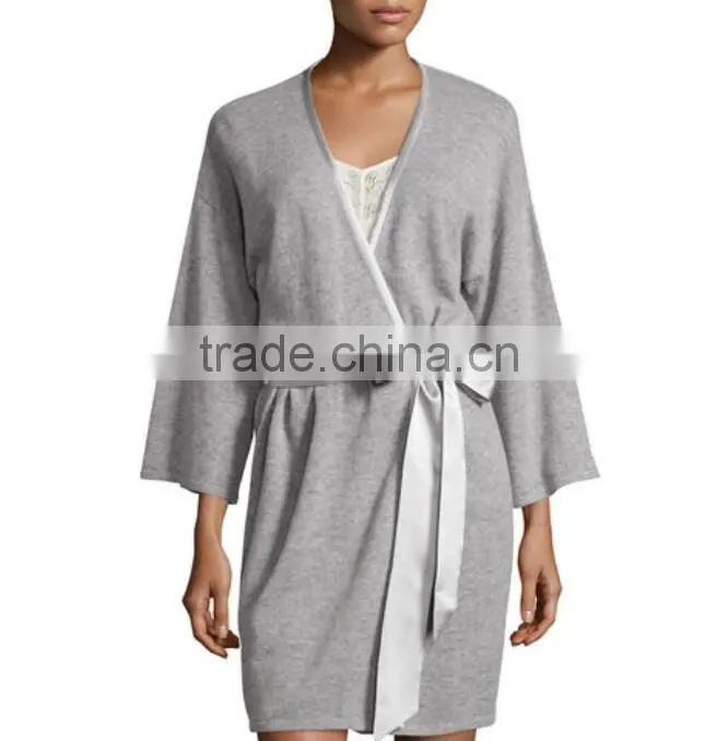 Short with silk women sweater robe pure cashmere directly sale