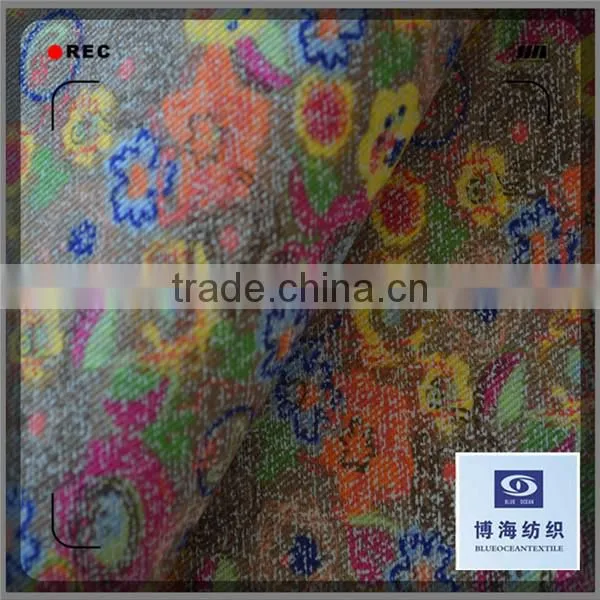 printed cotton stretch twill and slub fabric