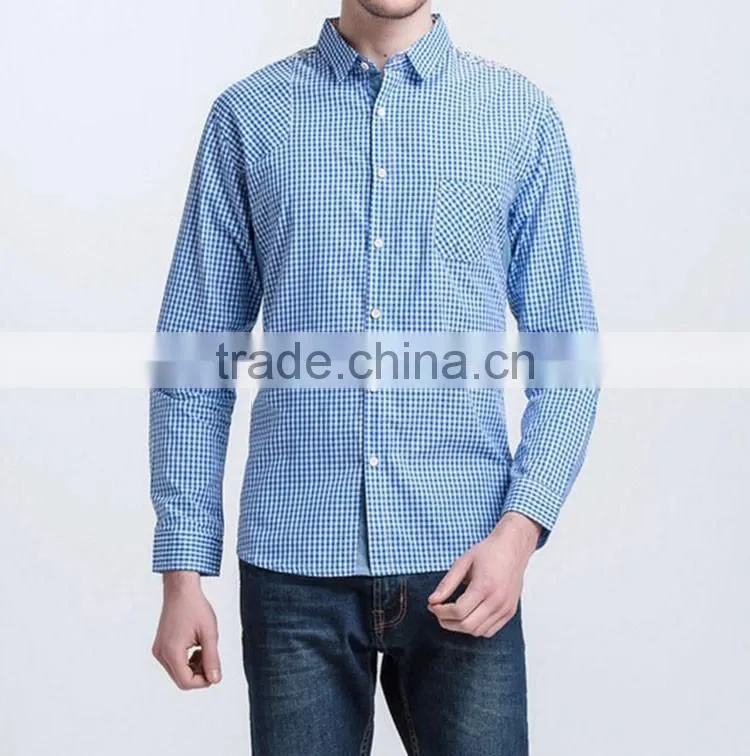 Pure Cotton Plaid casual cool Mens Shirts 2015