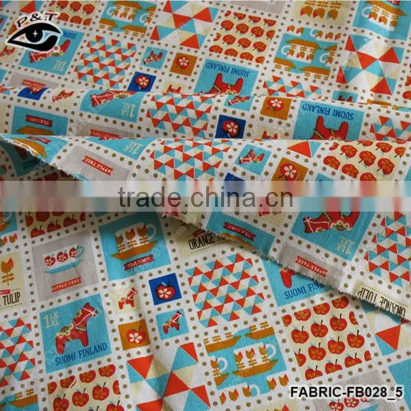 1.45m Pony Teacup Fruit Printing Canvas Fabric Linen/Cotton Fabric Zakka Patchwork Fabric for Curtain