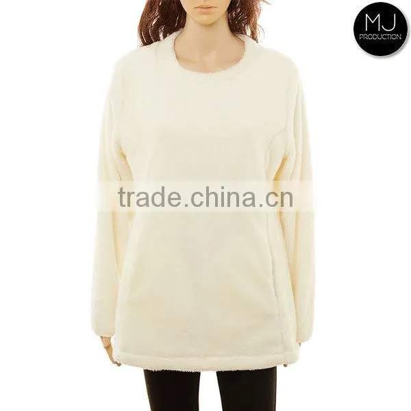Wholesale Winter Girls Sweater Jacket Monogrammed Sherpa Fleece Quarter Zip Pullover Woman Clothing