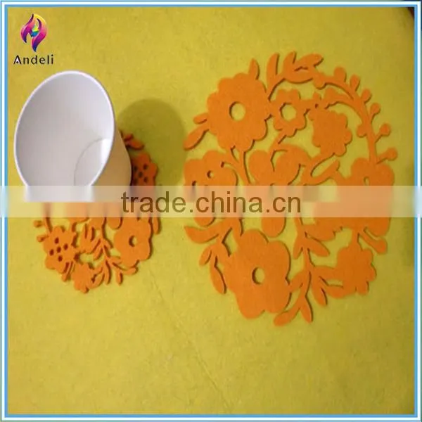 Laser cutting wholesale felt placemats with flower