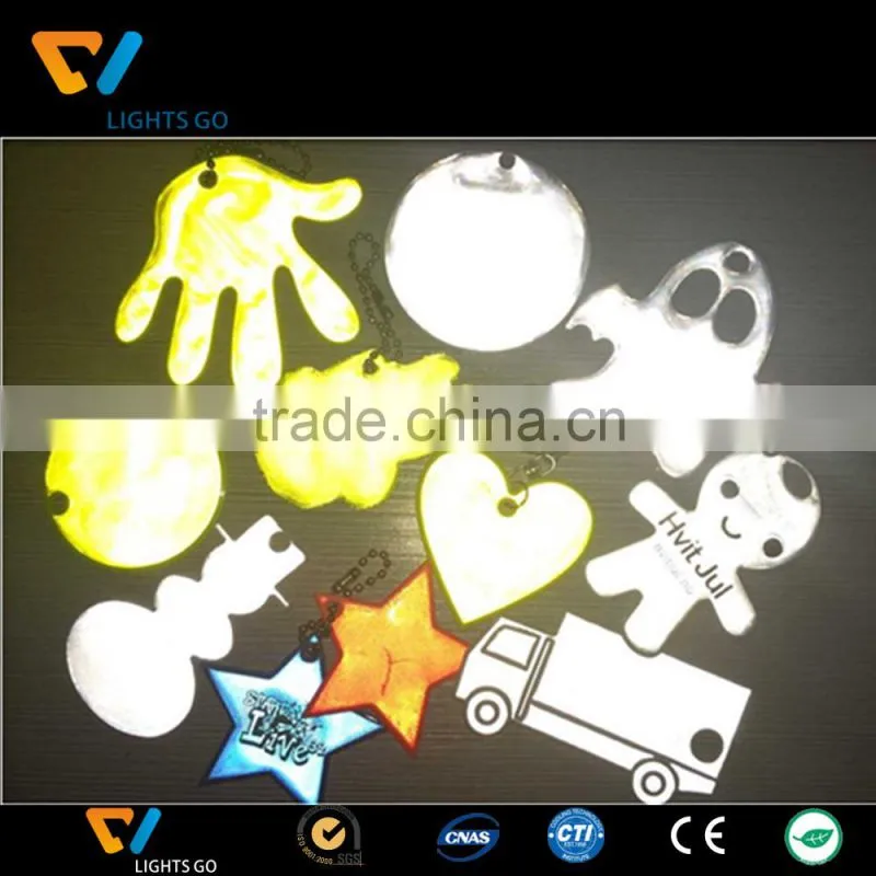 animal glow in the dark reflective pvc keychain for kids