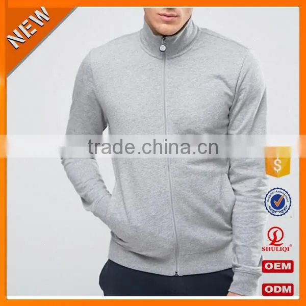 Top design 100% Cotton tracksuit/ comfortable plain elasticated waistband tracksuit with zip through front H-1811