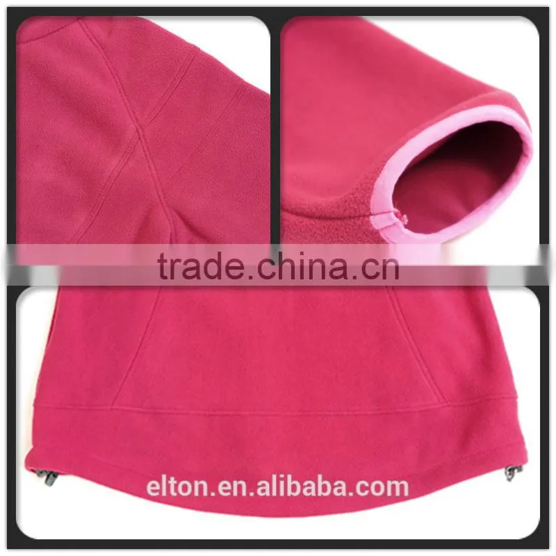 201504003046 Contrast Color Women's Polar Fleece Jacket Red